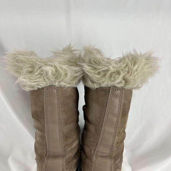 Sorel Joan of Arctic Beige Suede Winter Boots Women's Size 5 - Picture 9 of 12